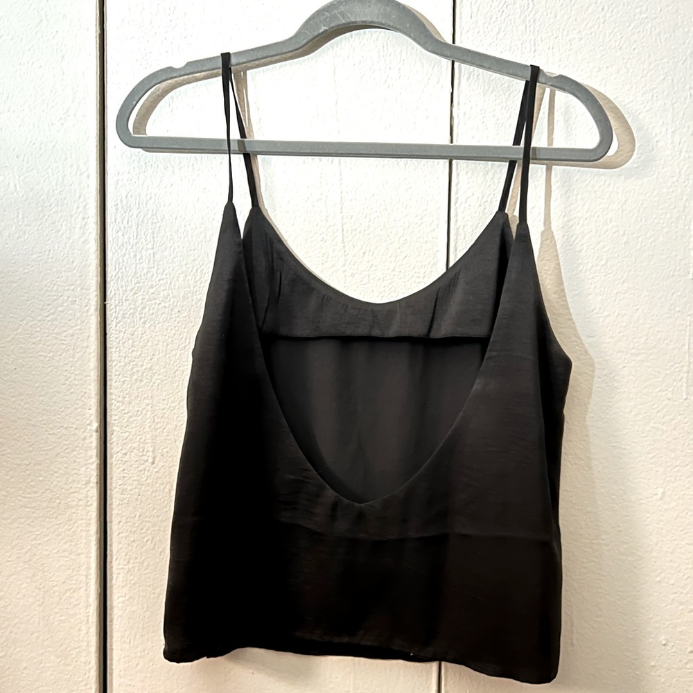 Open back satin top. Size M